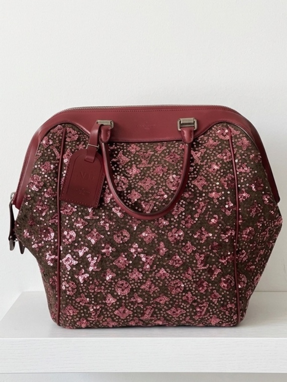 Louis Vuitton Limited Edition Burgundy Sequin Sunshine Express North South Bag